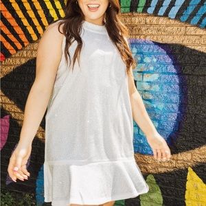 Queen of Sparkles white beaded dress. Brand new with tags